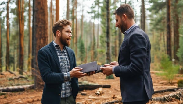 a real estate agent selling timberland to a buyer